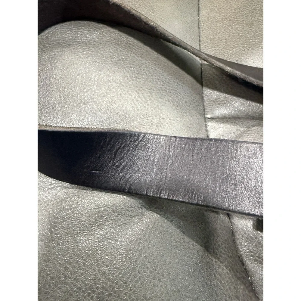 Lucky Brand Mens Black Leather Belt Silver Buckle Size Small BUW0538